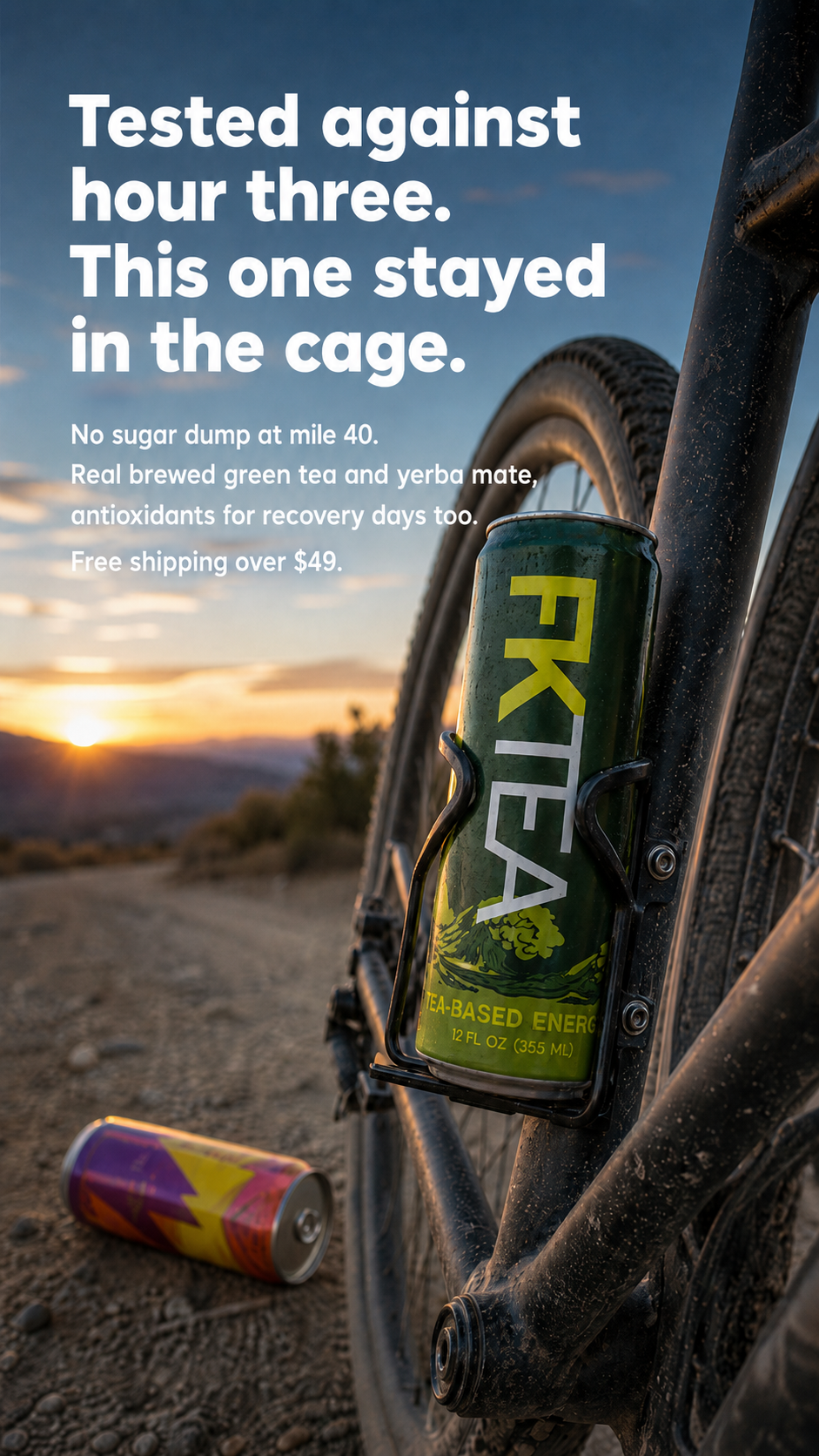 FKTea in a bicycle bottle cage after an hour-three comparison.