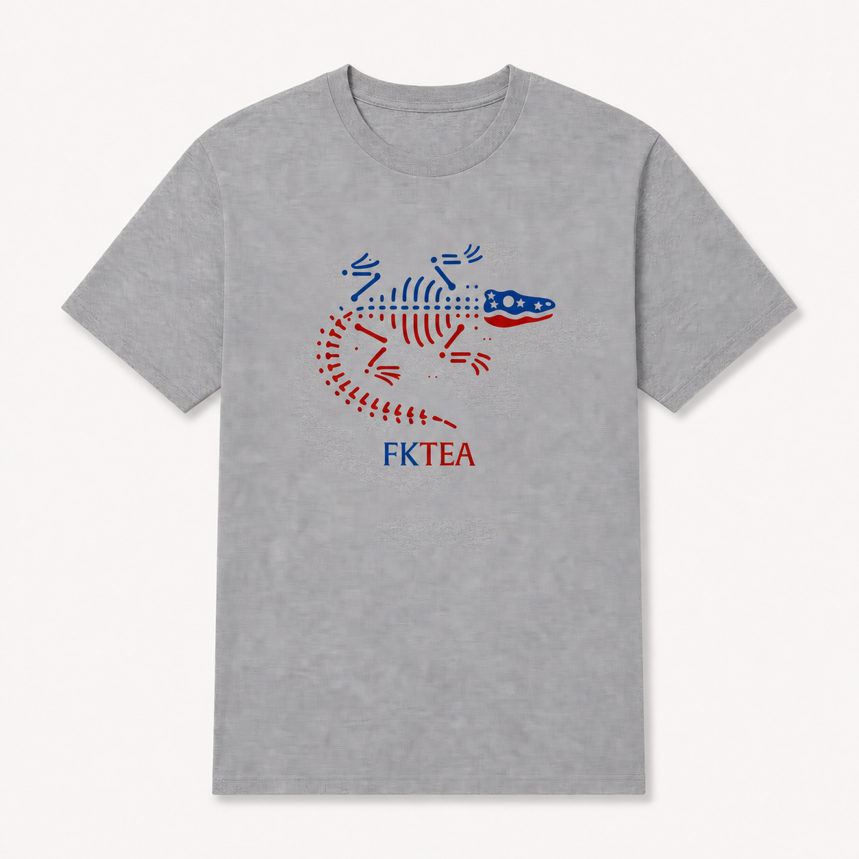 Red White & Blue Family Gator Shirt in Athletic Heather Grey with a 6 by 6 inch front print