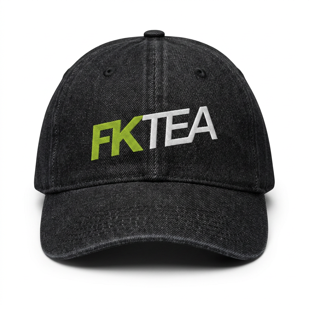 FKTea Cool Dad hat in Black Denim
