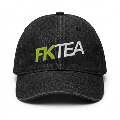 FKTea Cool Dad hat in Black Denim