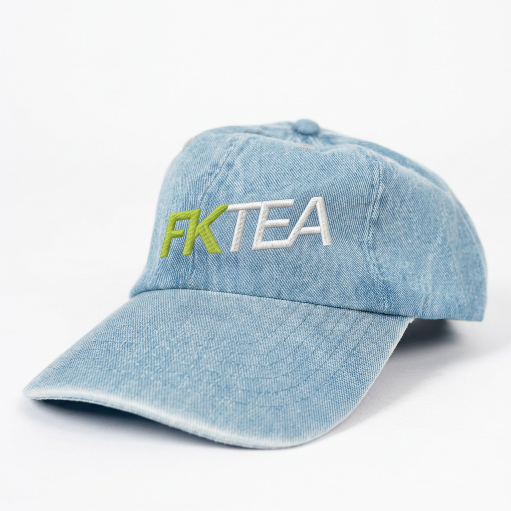 FKTea Cool Dad hat in Light Denim