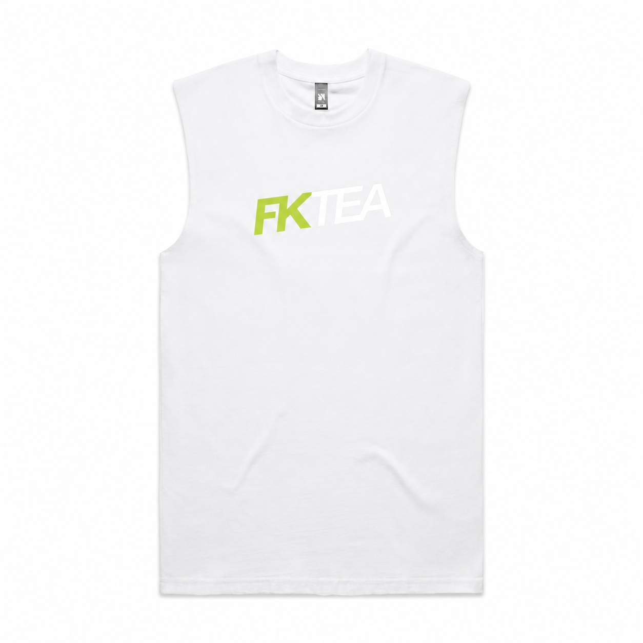 FKTea Slant Logo White Tank mockup